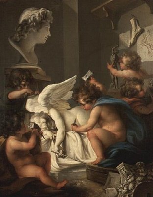 Rzeźba (olej na płótnie) autorstwa Angelica (attr. to) Kauffmann