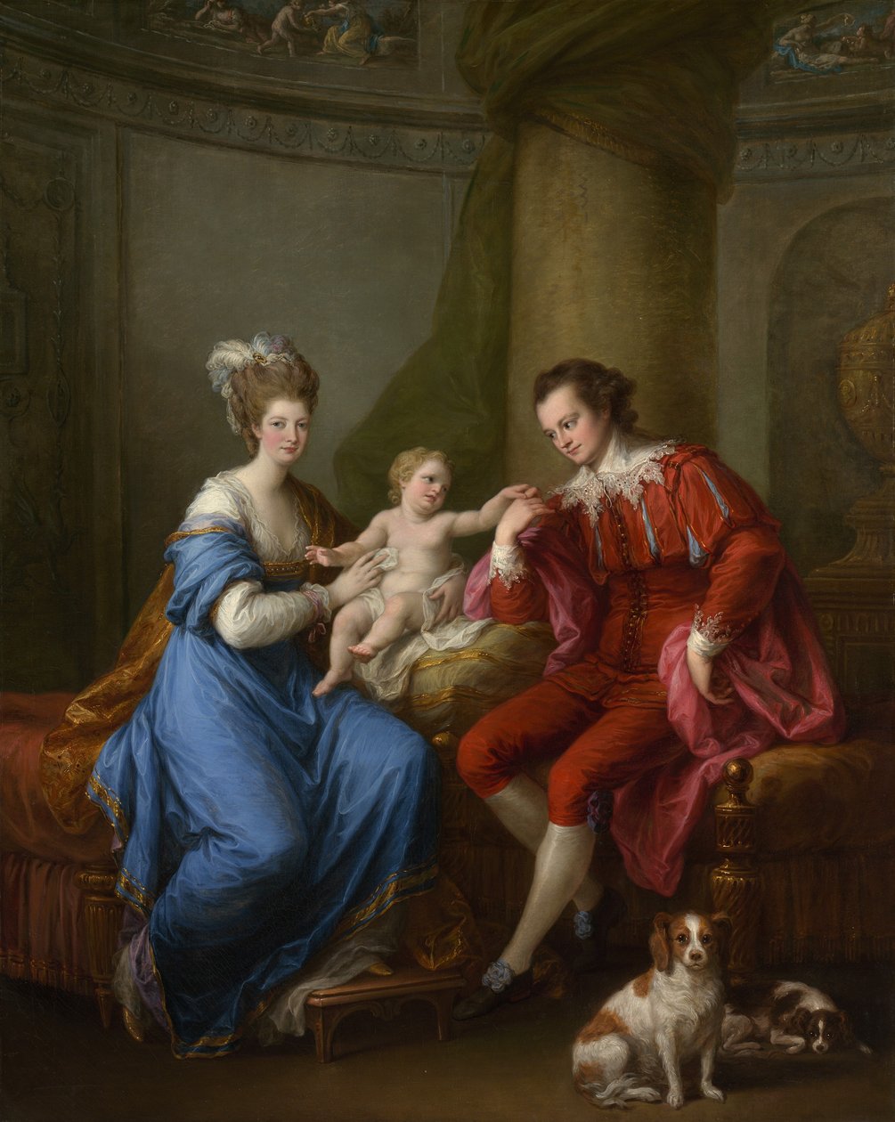 Edward Smith Stanley 1752-1834, dwunasty hrabia Derby, ze swoją pierwszą żoną i synem, ok. 1776. autorstwa Angelica Kauffmann