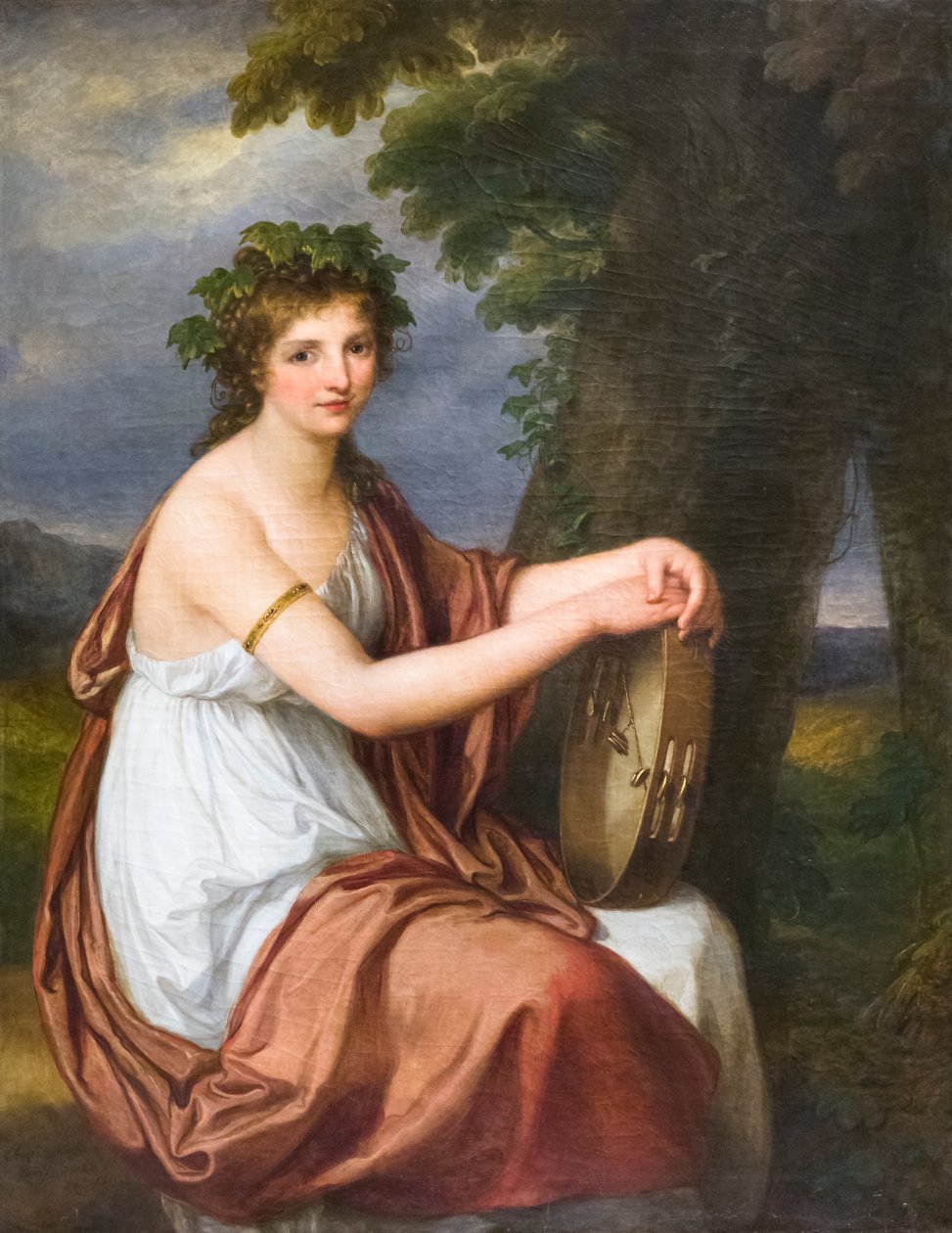 Portret młodej kobiety przebranej za bachantkę autorstwa Angelica Kauffman