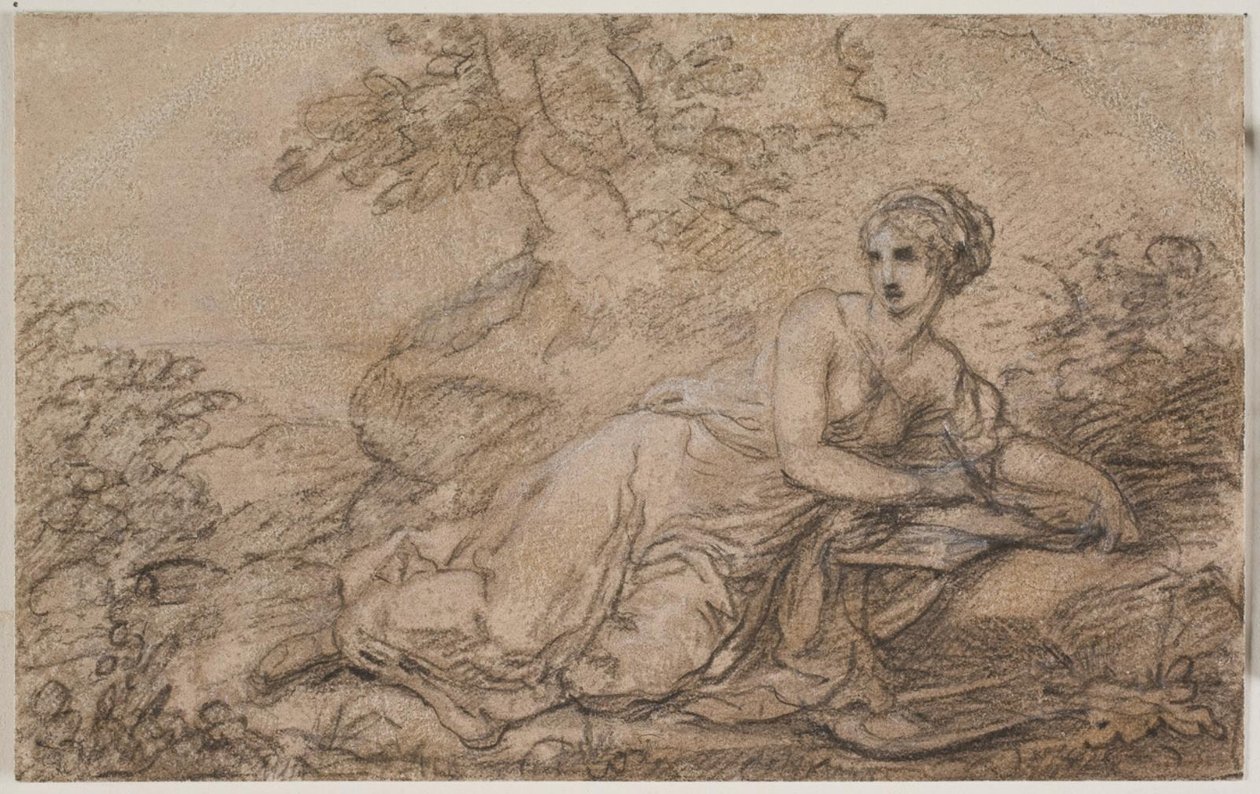 Poetka, prawdopodobnie Safona autorstwa Angelica Kauffmann