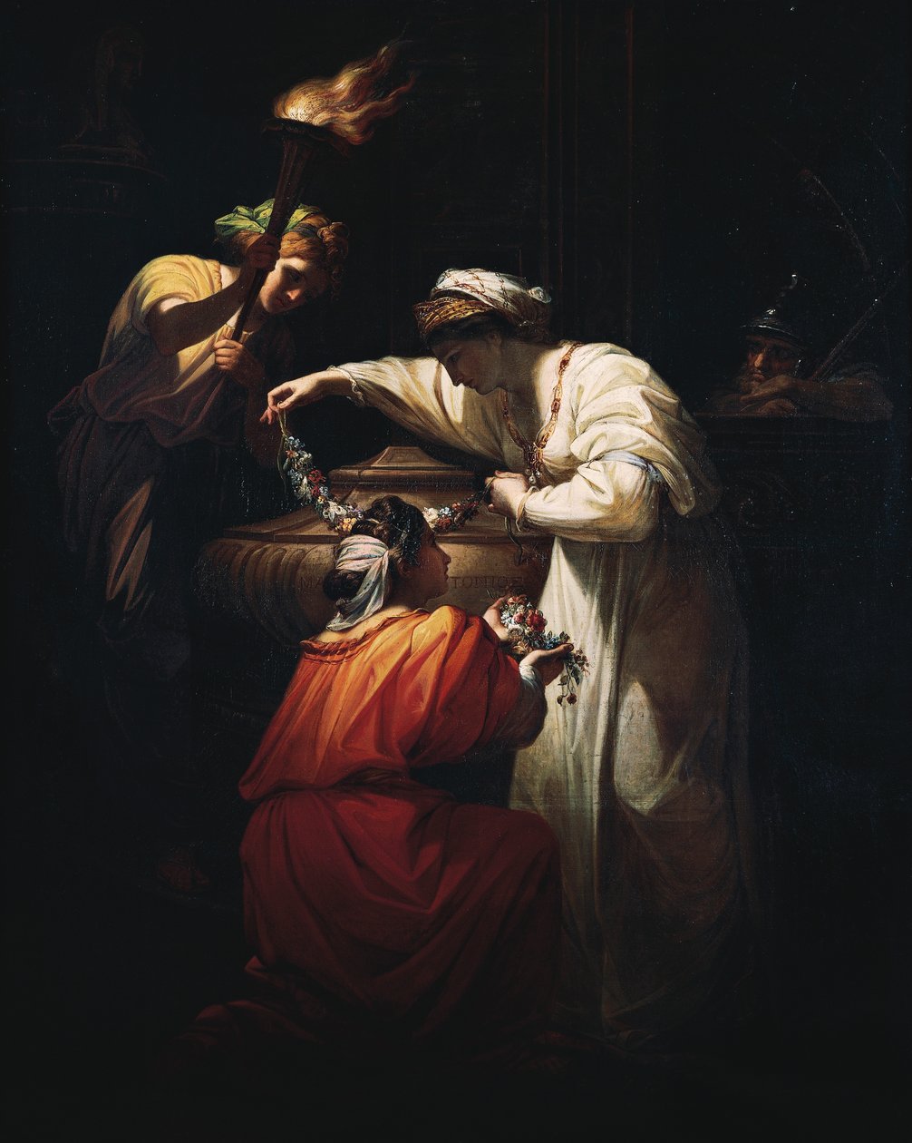 Kleopatra dekorująca grób Marka Antoniego, Angelica Kauffmann (1741-1807), olej na płótnie autorstwa Angelica Kauffmann
