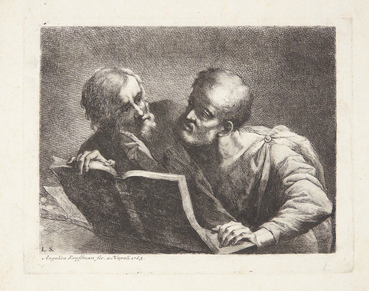 Dwóch starych studentów autorstwa Angelica Kauffmann