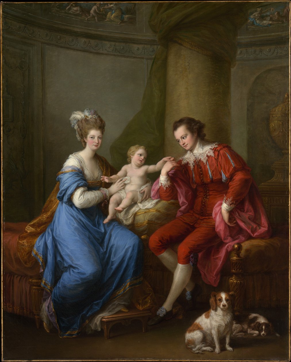 Edward Smith Stanley (1752-1834), dwunasty hrabia Derby, Elizabeth, hrabina Derby (Lady Elizabeth Hamilton, 1753-1797), oraz ich syn (Edward Smith Stanley, 1775-1851) autorstwa Angelica Kauffmann