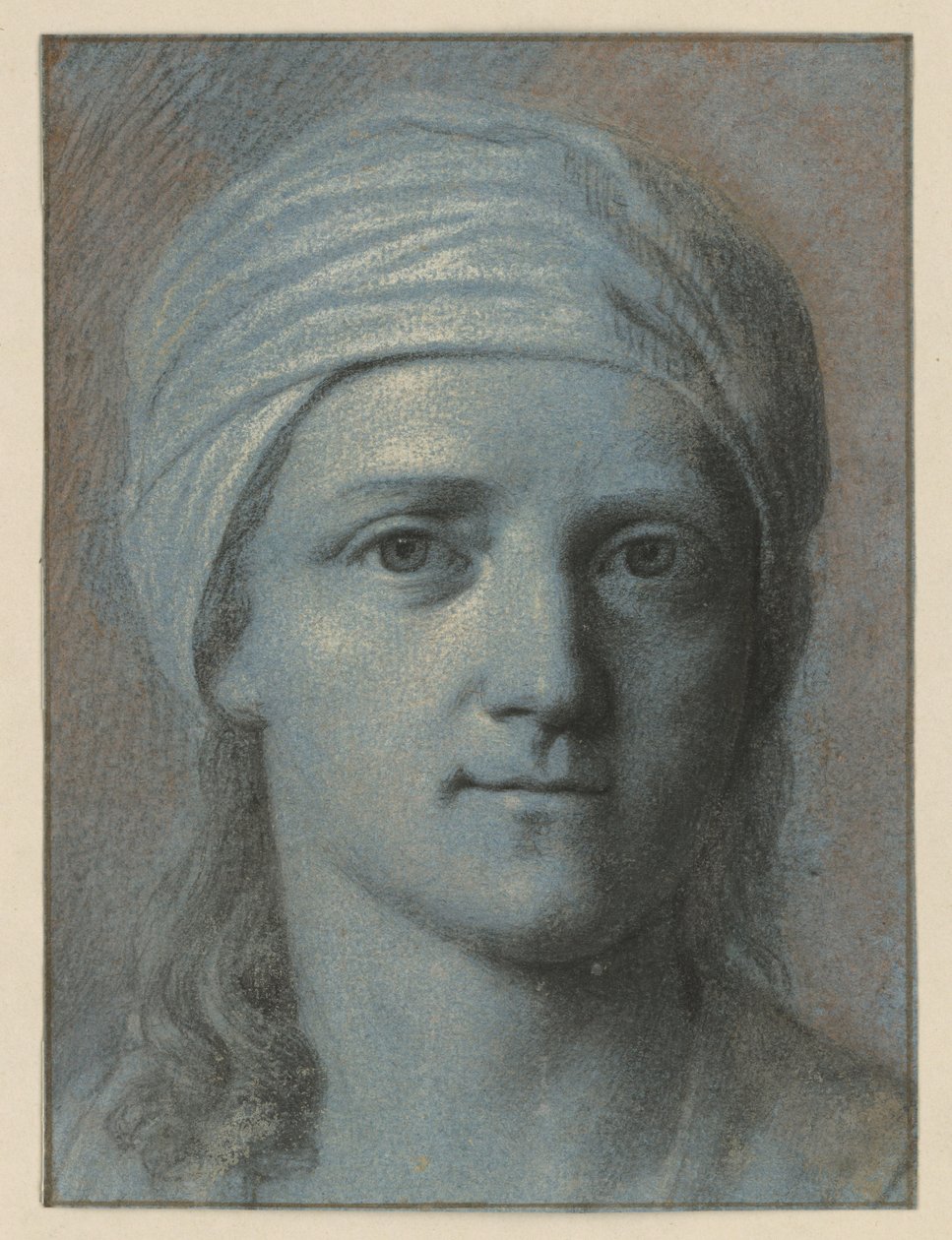 Głowa kobiety widziana z przodu, w turbanie autorstwa Angelica Kauffmann