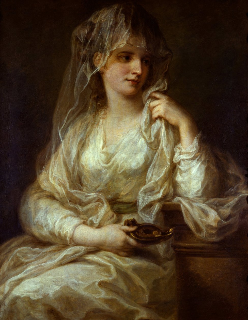 Portret damy jako westalki - obraz Angeliki (Angelica) Kauffmann (1741-1807), olej na płótnie autorstwa Angelica Kauffmann