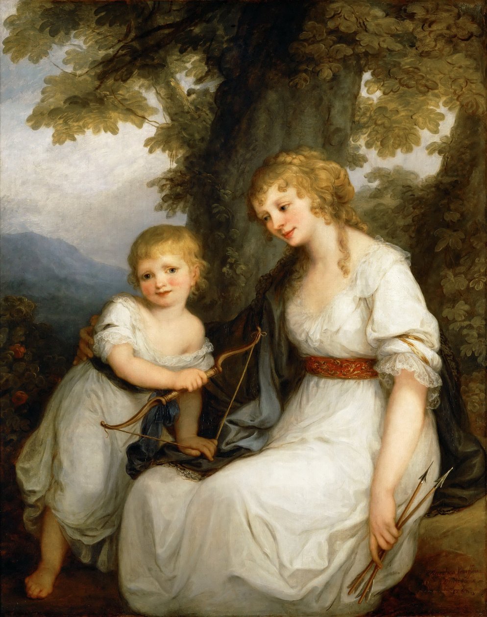 Portret Barbary Juliane von Krüdener 1764-1824 ze swoim synem Paulem autorstwa Angelica Kauffmann