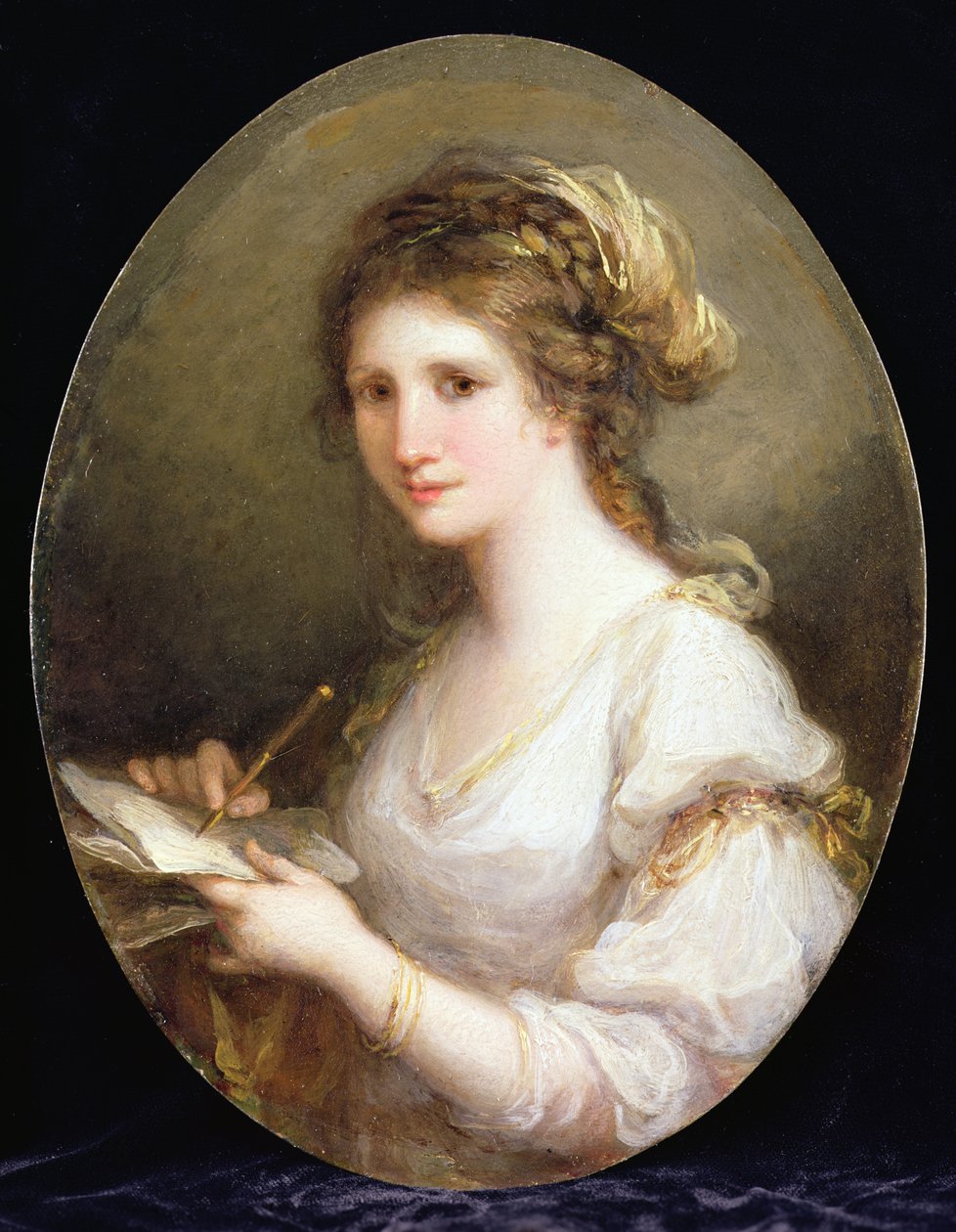 Portret damy, ewentualnie autoportret (olej na miedzi) autorstwa Angelica Kauffmann