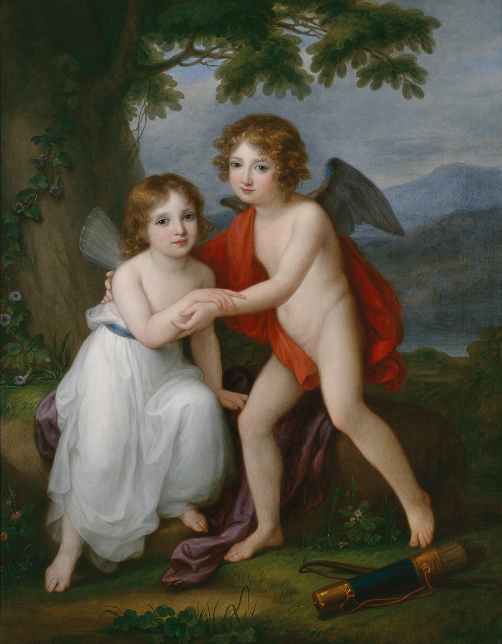 Portret rodzeństwa Plymouth jako Amor i Psyche, 1795 autorstwa Angelica Kauffmann