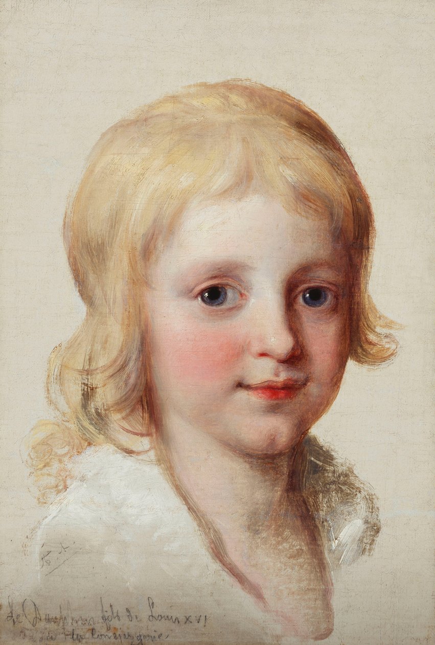 Studium portretowe Francesco, księcia Neapolu, jako chłopca, głowa i ramiona, autorstwa Angelica Kauffmann