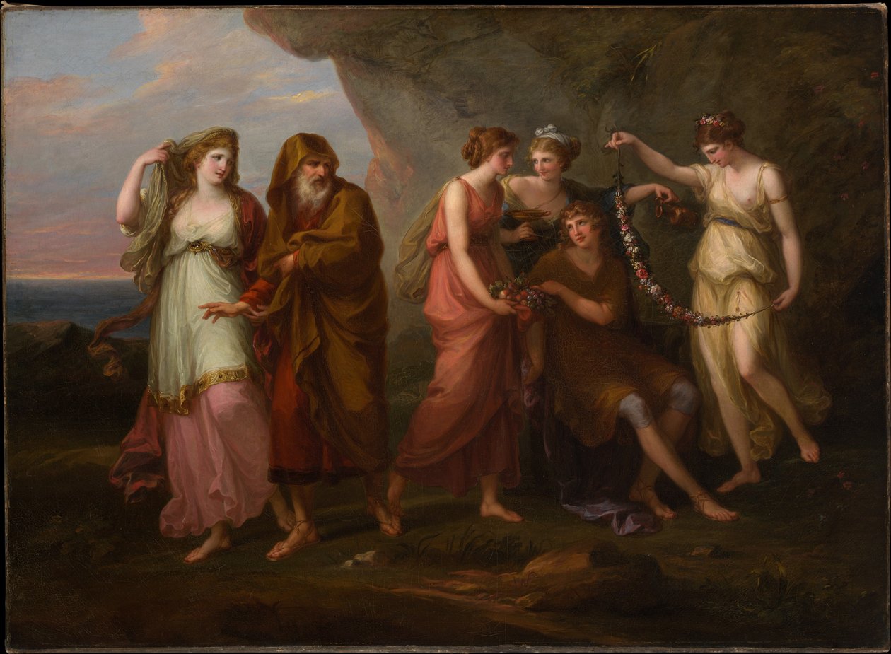Telemach i nimfy Kalipso autorstwa Angelica Kauffmann