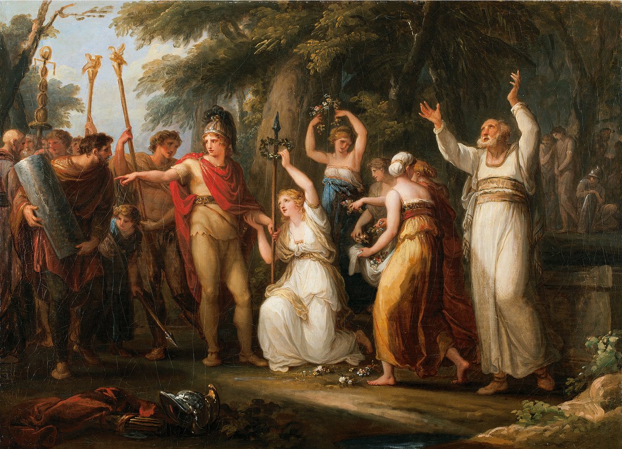 Thusnelda Koronacja Hermanna, 1785 autorstwa Angelica Kauffmann