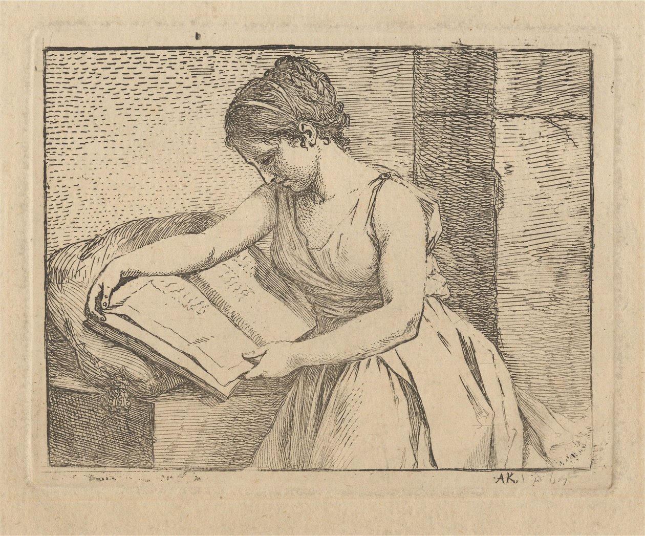 Kobieta czytająca autorstwa Angelica Kauffmann