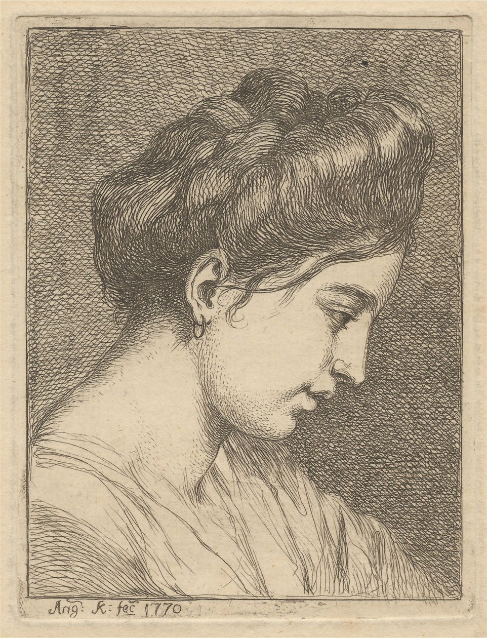 Głowa młodej kobiety z profilu autorstwa Angelica Kauffmann