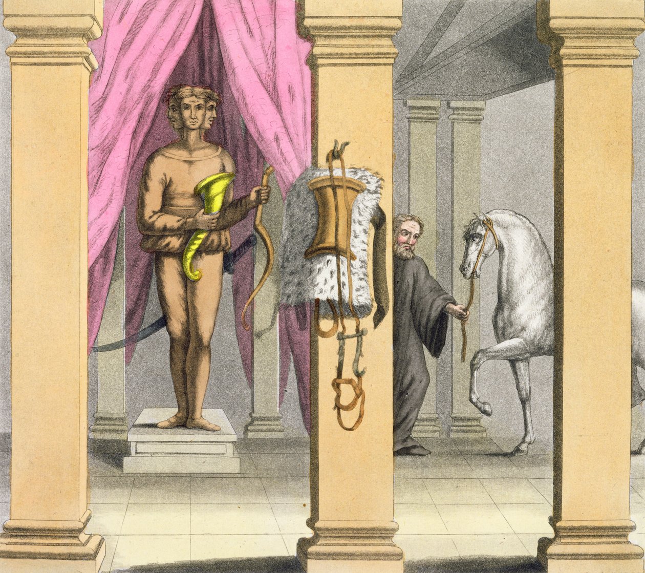 Stajnie konia Kaliguli, Incitata, ok. 1800-1818 autorstwa Angelo Biasioli