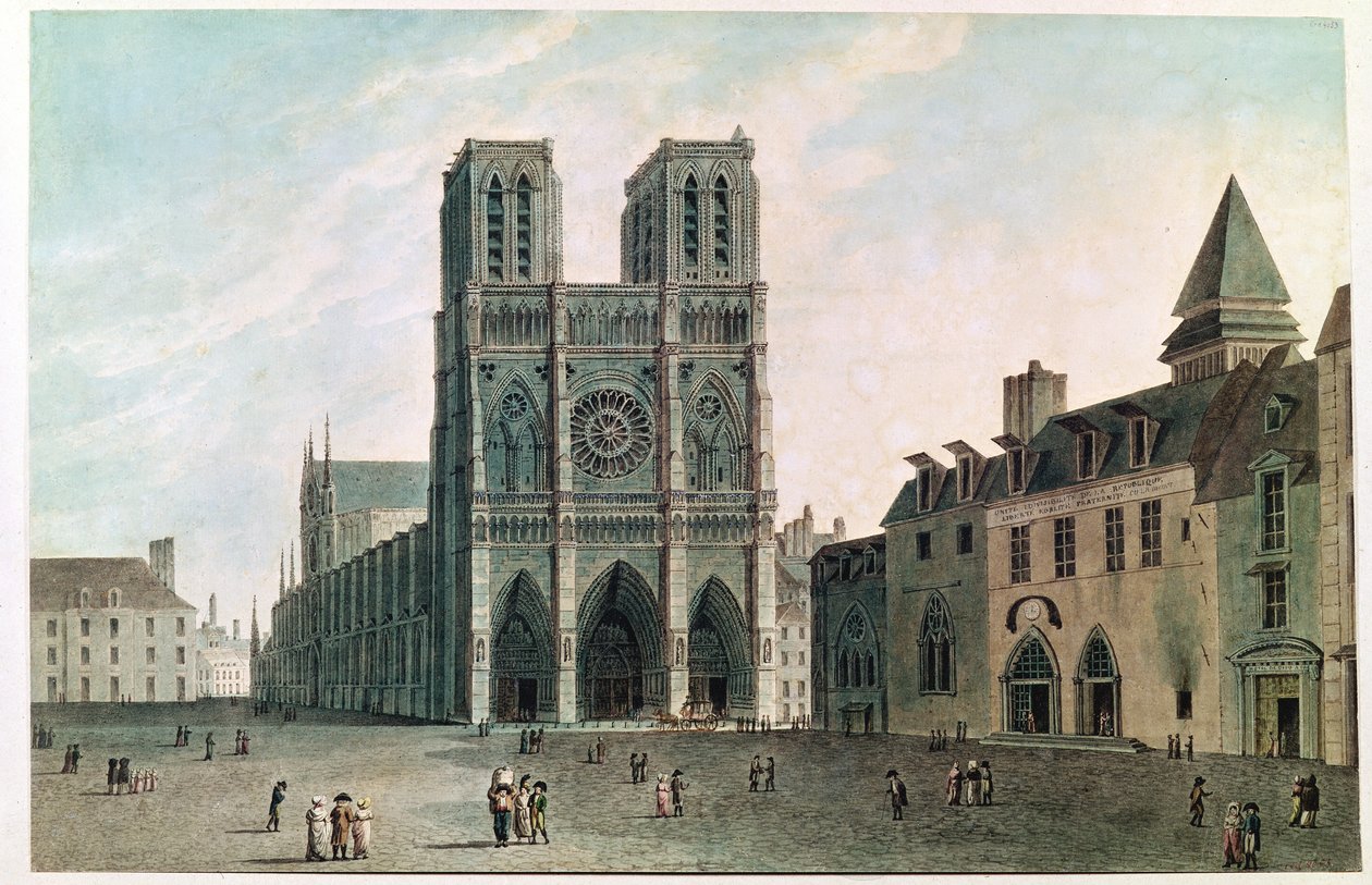 Plac przed Notre-Dame w czasach konsulatu, 1799-1804 autorstwa Angelo Garbizza
