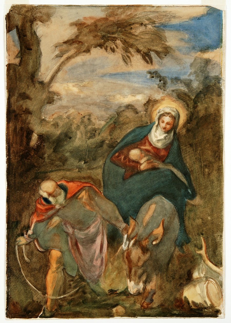 Ucieczka do Egiptu według Tintoretto autorstwa Angelo Alessandri
