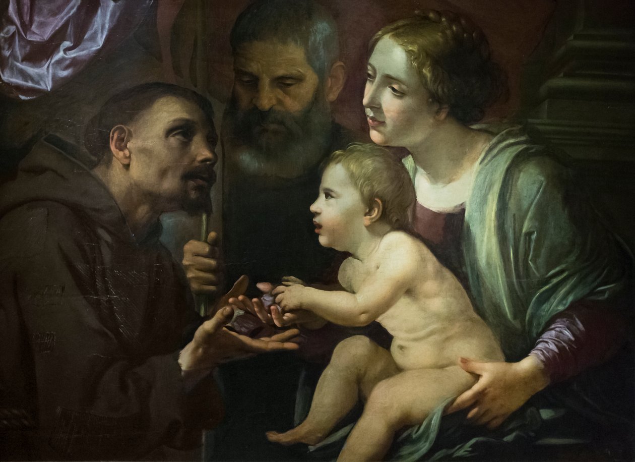 Święta rodzina ze świętym Franciszkiem z Asyżu autorstwa Angelo Caroselli