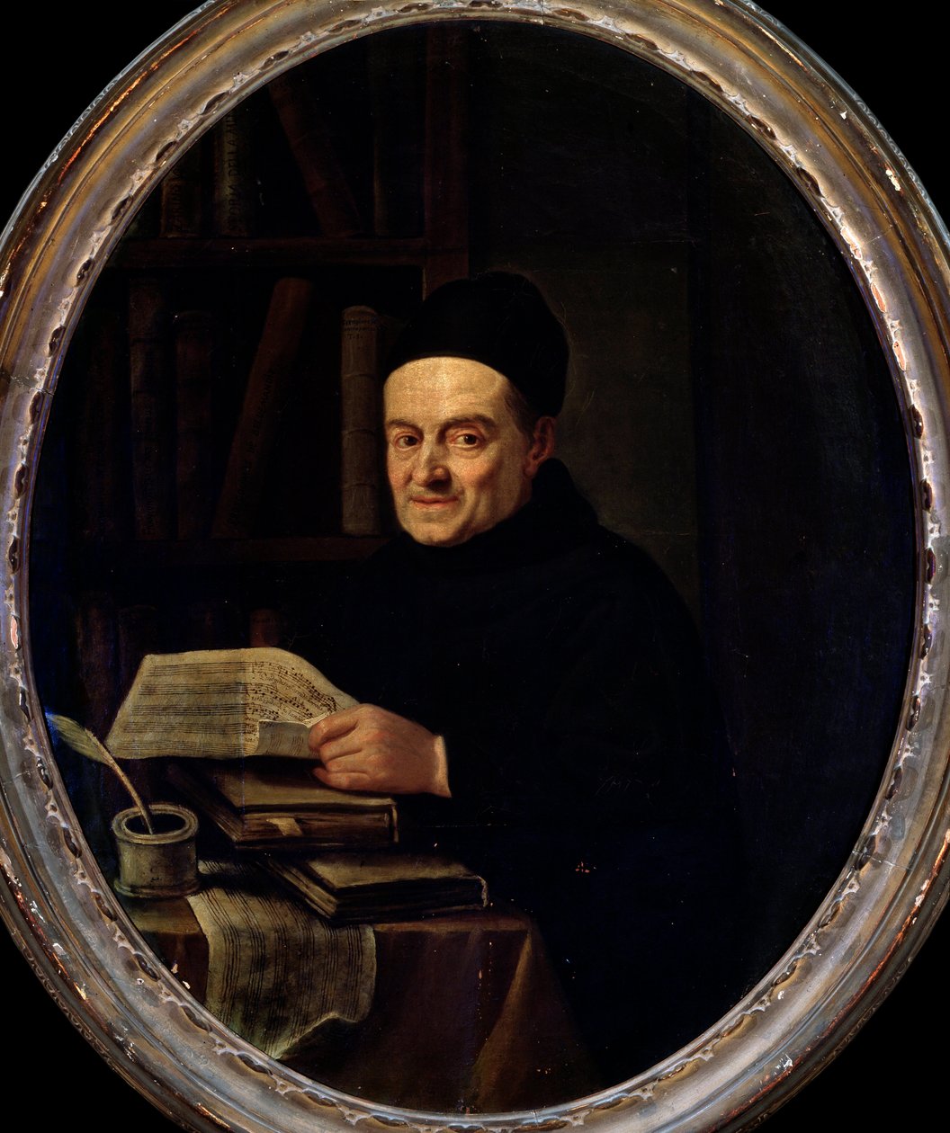 Portret Giovanniego Battisty Martini (ojciec Martini) (Pere Martini) (1706-1784). Obraz Angelo Crescimbeni (1734-1781). 18 wiek. Bolonia, Muzeum Miejskie autorstwa Angelo Crescimbeni