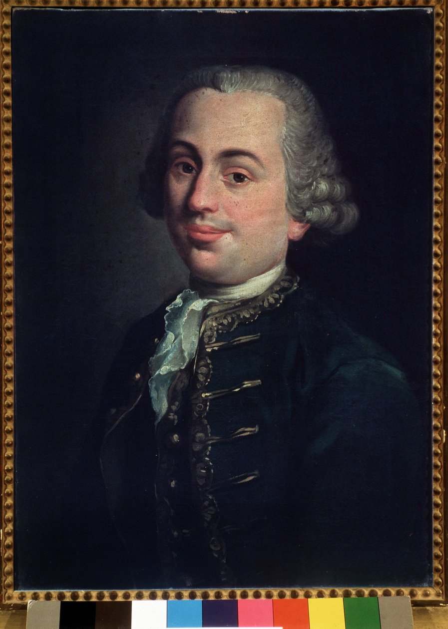 Portret Michała Anioła Emilianiego (1737-1779) włoskiego skrzypka autorstwa Angelo Crescimbeni