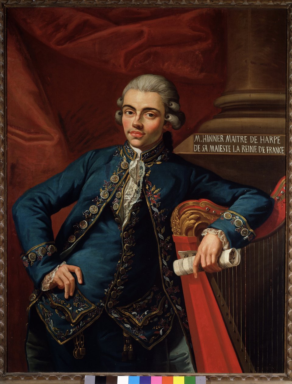 Portret niemieckiego kompozytora i harfisty Philipa Josepha Hinnera (1754-po 1805) autorstwa Angelo Crescimbeni