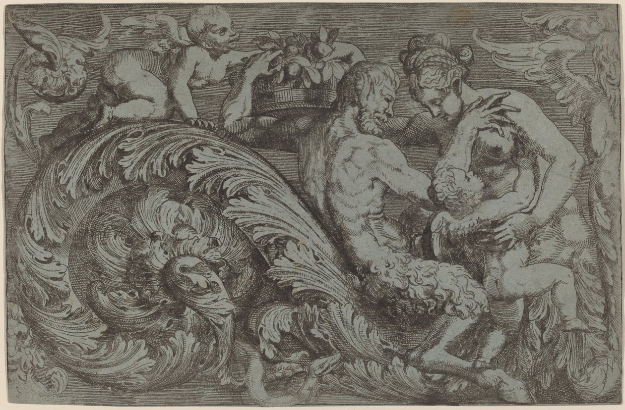 Panel dekoracyjny z postaciami mitologicznymi autorstwa Angelo Falconetto