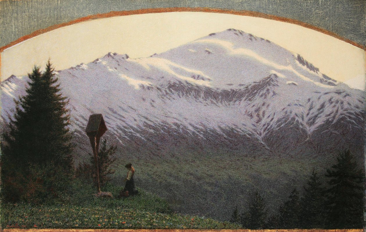 Zdrowaś Maryjo wieczorem 1910. autorstwa Angelo Morbelli