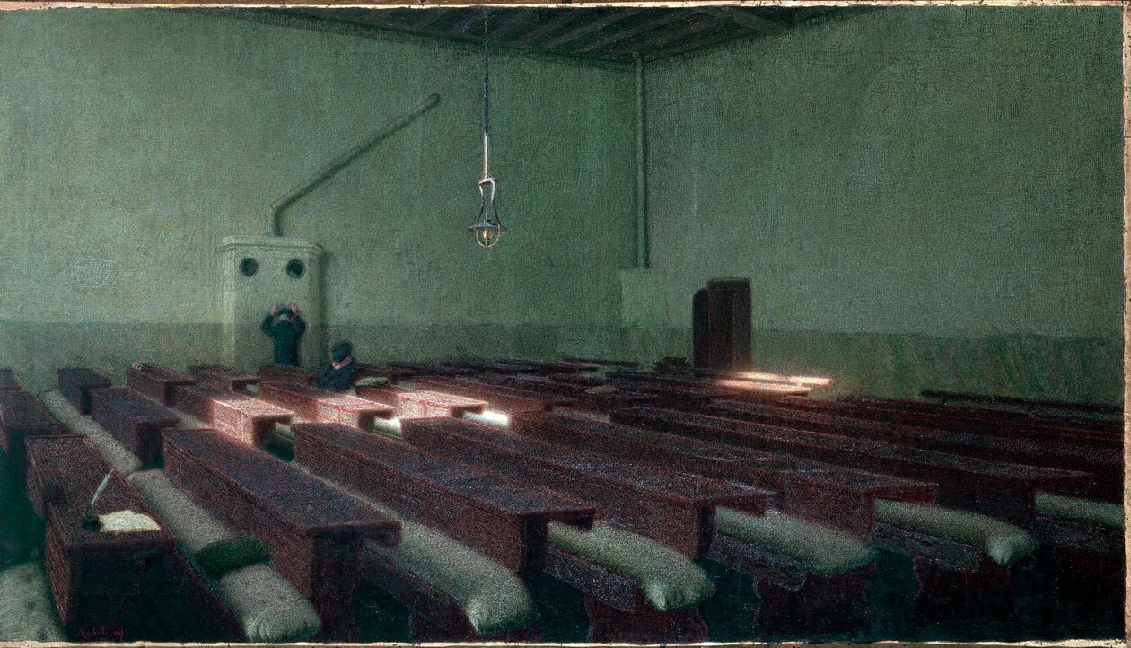 Boże Narodzenie w hospicjum dla osób starszych Pio Albergo Trivulzio w Mediolanie Obraz Angelo Morbelli (1853-1919) 1909 Wymiary 99x173,5 cm Turyn, Galleria Civica d