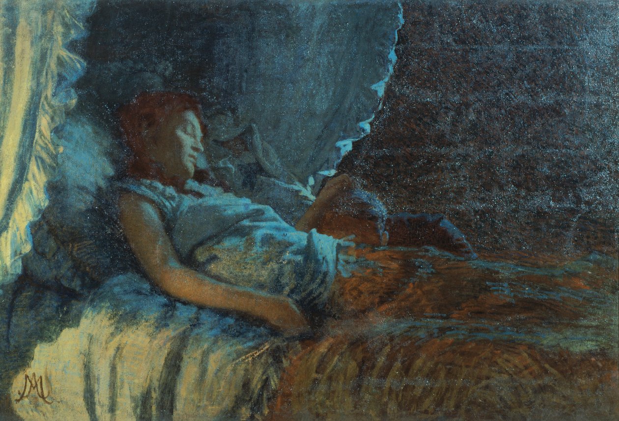 Wesoły świt, Angelo Morbelli (1853-1919), olej na płótnie autorstwa Angelo Morbelli