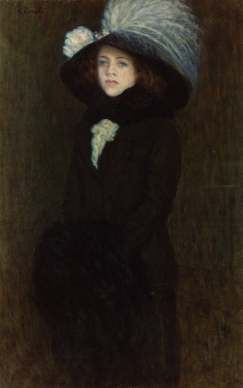 Portret młodej damy (olej na płótnie) autorstwa Angelo Torchi
