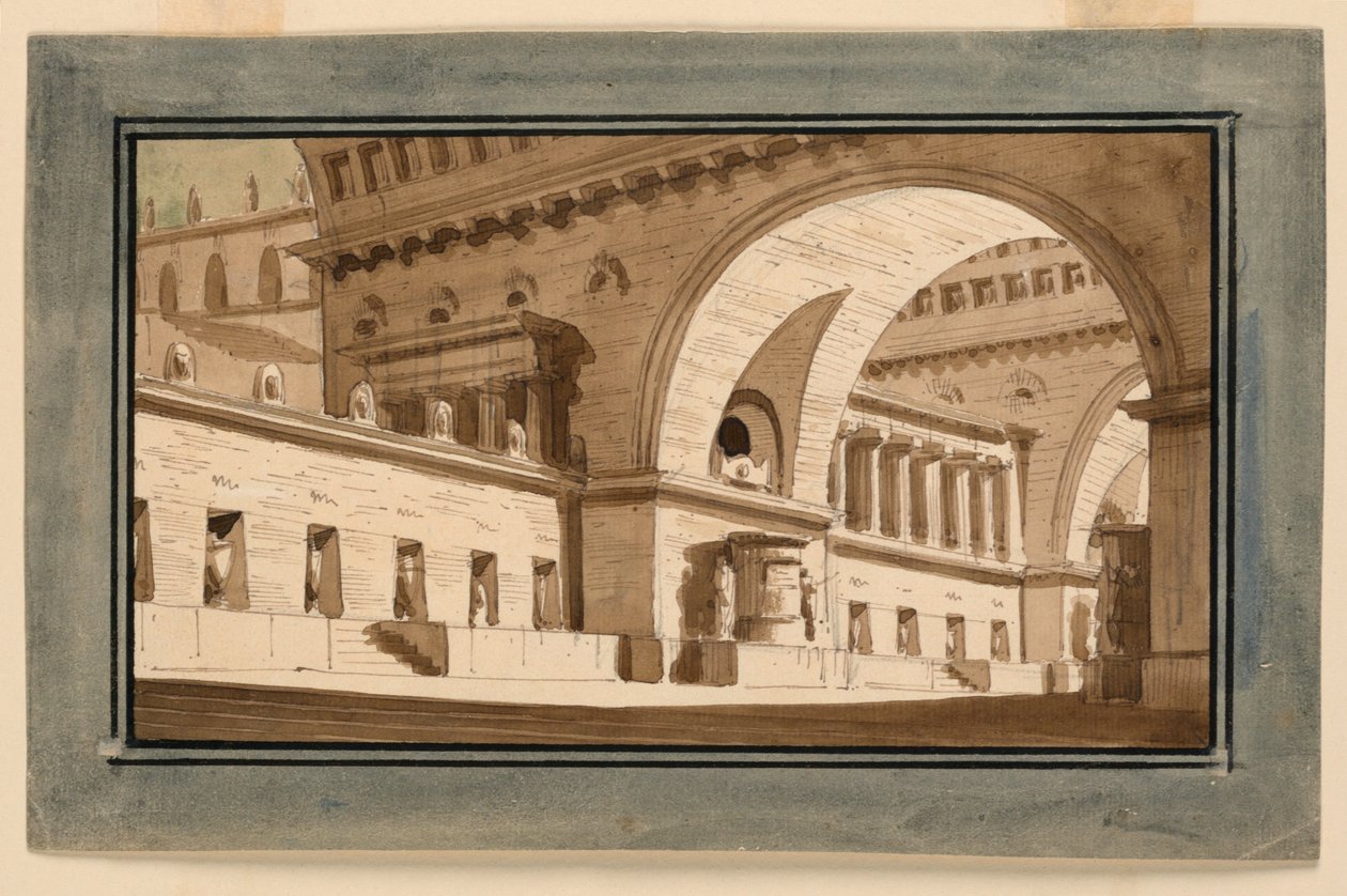 Scenografia, Zewnątrz Pałacu, Sala Grobowa autorstwa Angelo Toselli