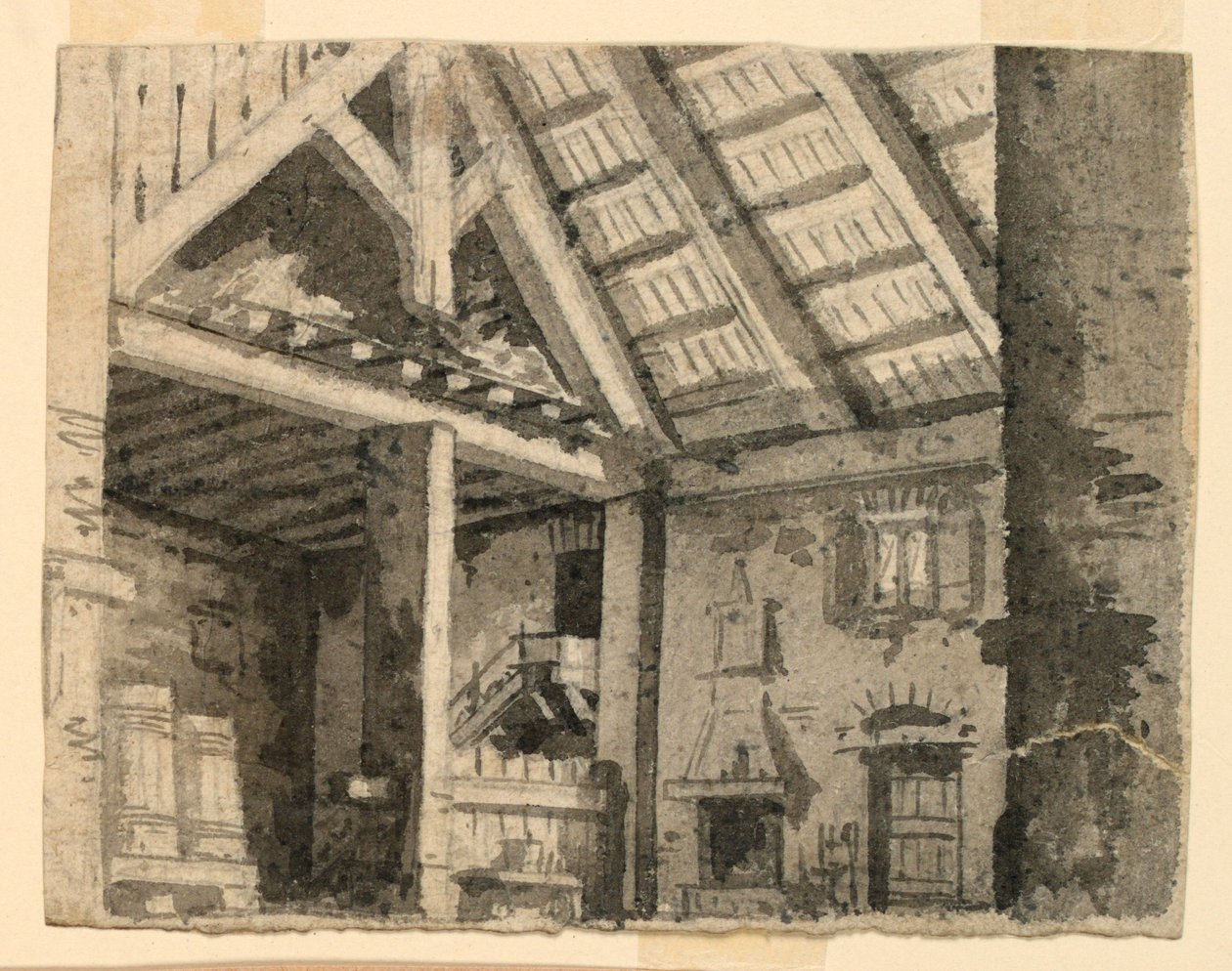 Scenografia, wnętrze wiejskiej kwatery autorstwa Angelo Toselli