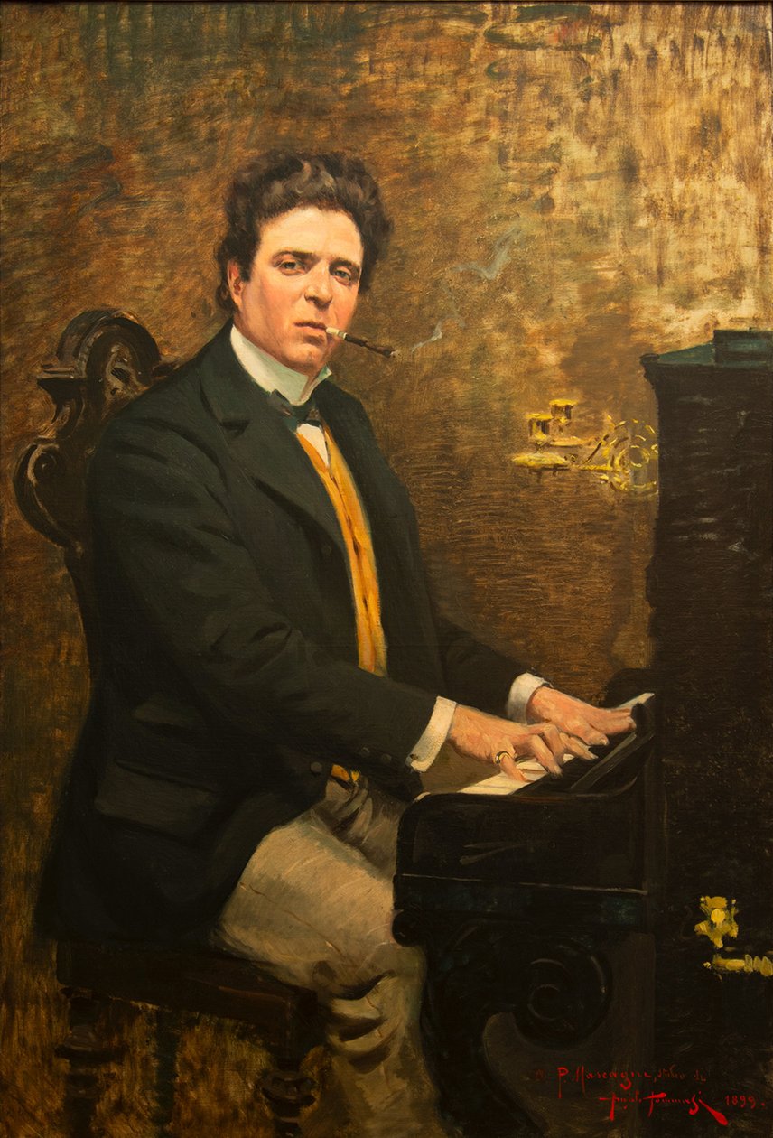 Portret kompozytora Pietro Mascagni 1863-1945, 1899. autorstwa Angiolo Tommasi