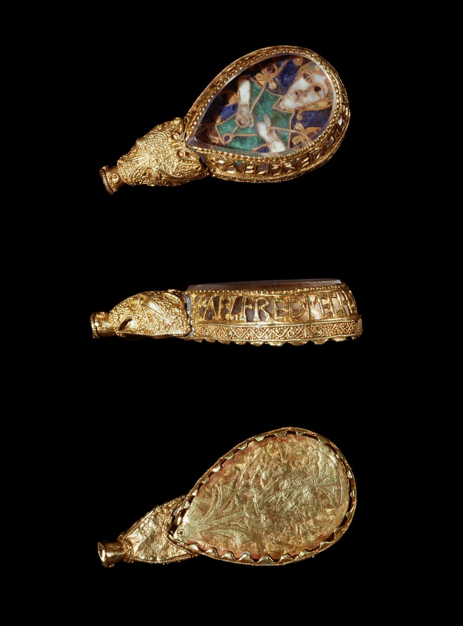 Alfred Jewel (złoto, kryształ górski i emalia) autorstwa Anglo Saxon