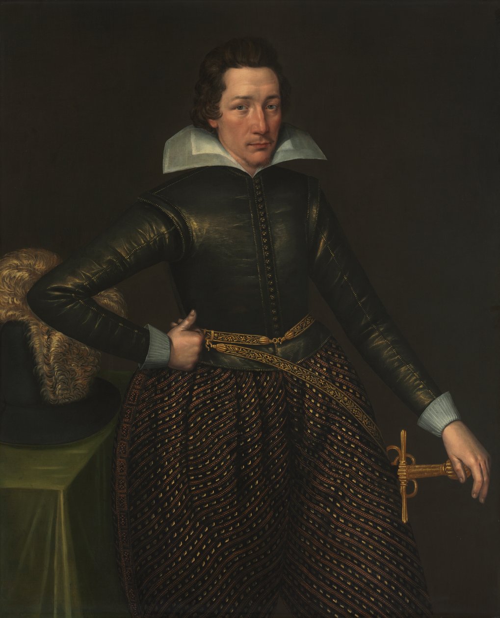 Portret mężczyzny, ok. 1610 (olej na płótnie) autorstwa Anglo Netherlands School