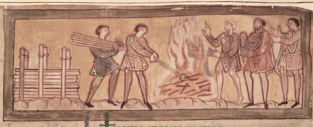 Cott Tib B V f.8 Ocieplenie i kowalstwo, ok.1030 (welum) autorstwa Anglo Saxon