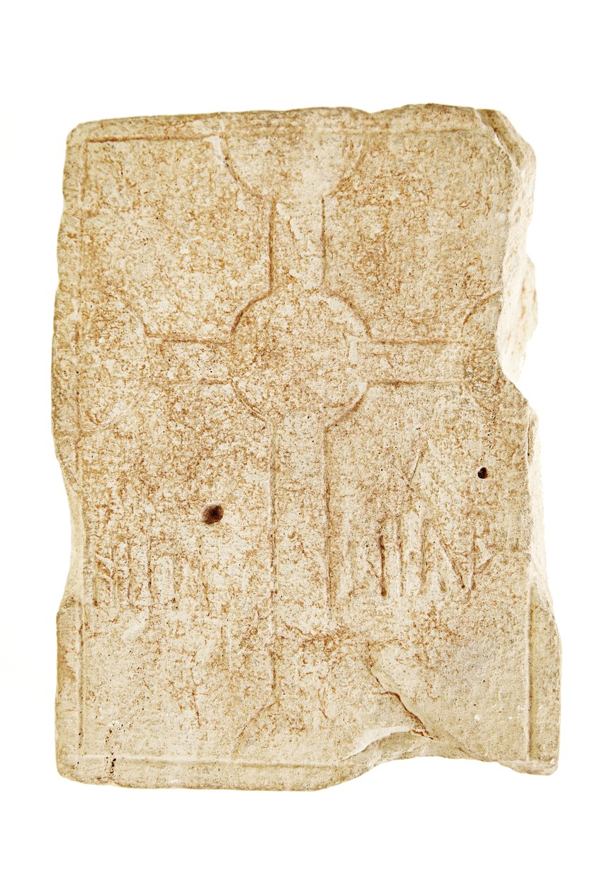 Znacznik nagrobny, od połowy VII do połowy VIII wieku (wapień) autorstwa Anglo Saxon Anglo Saxon