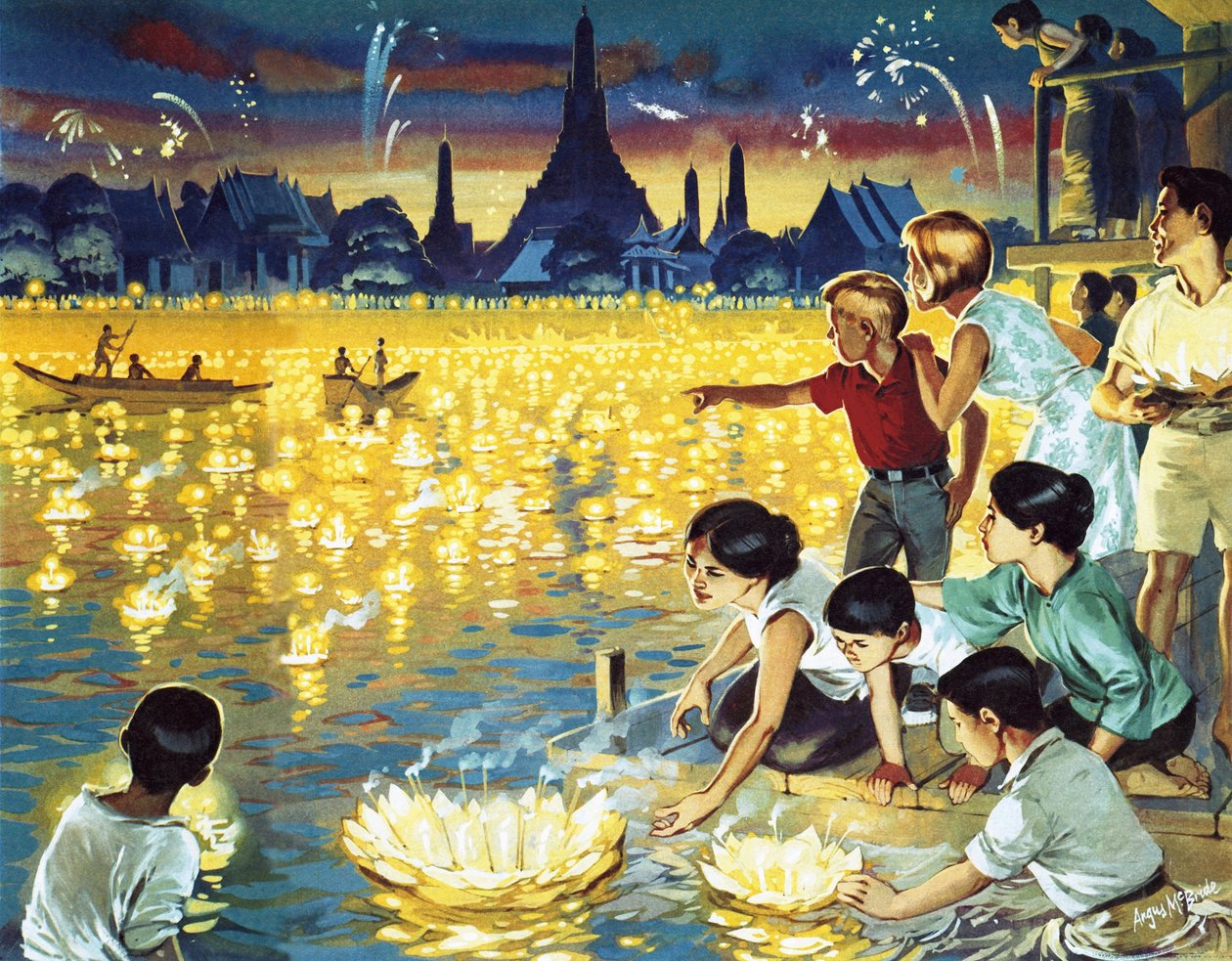 Festiwal Loy Krathong w Bangkoku autorstwa Angus McBride