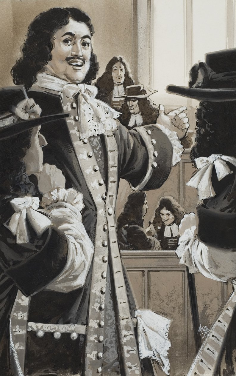 Piotr Wielki (1672-1725) na dworze (gwasz na papierze) autorstwa Angus McBride