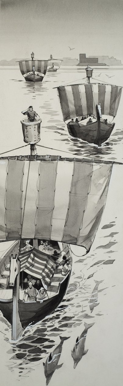 Fenicjanie (gwasz na papierze) autorstwa Angus McBride