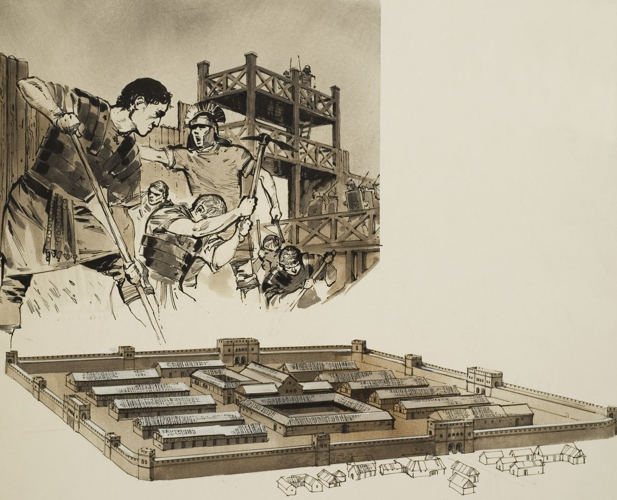 Roman Camp (gwasz na papierze) autorstwa Angus McBride