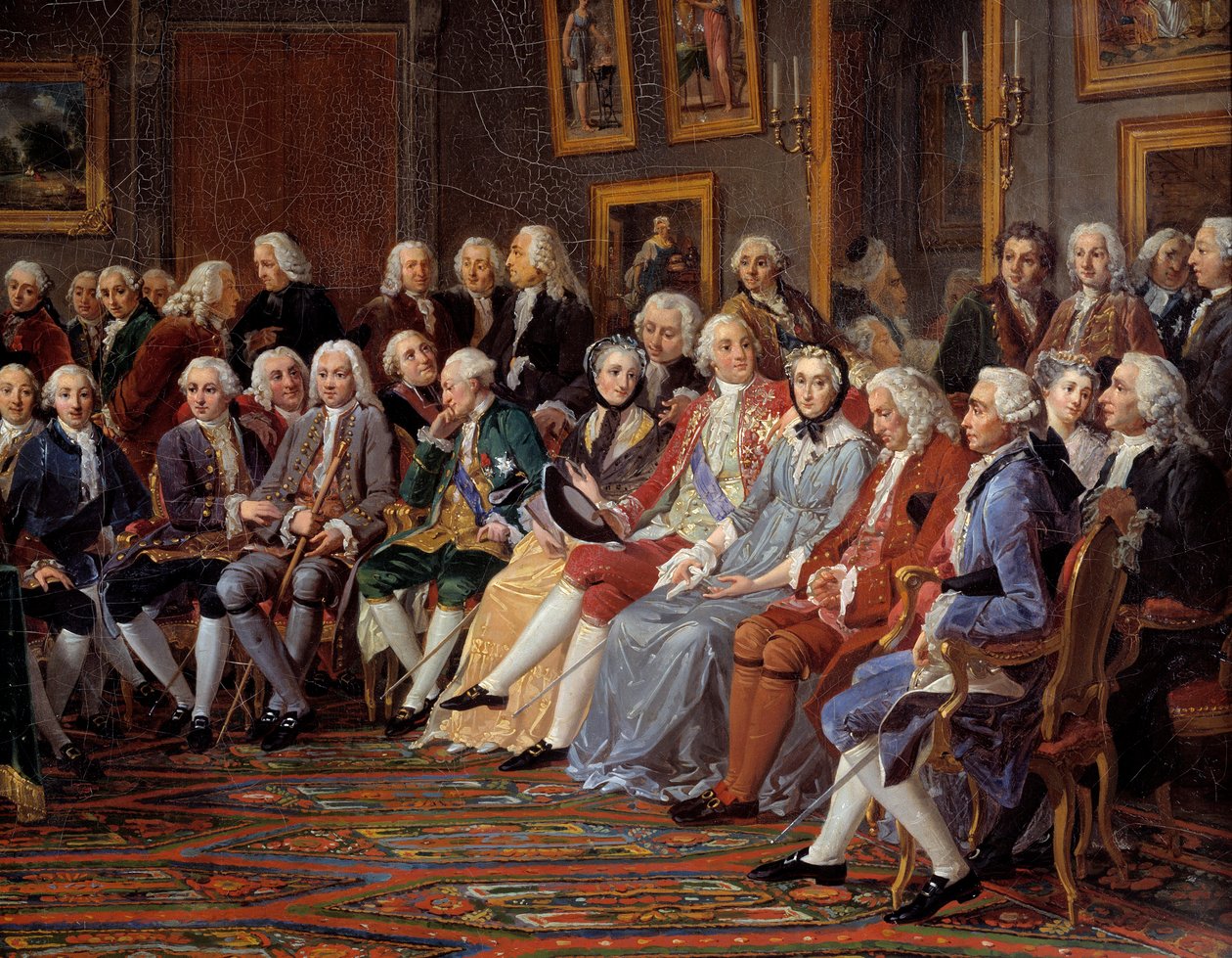 Salon Madame Geoffrin, szczegół autorstwa Anicet Charles Lemonnier