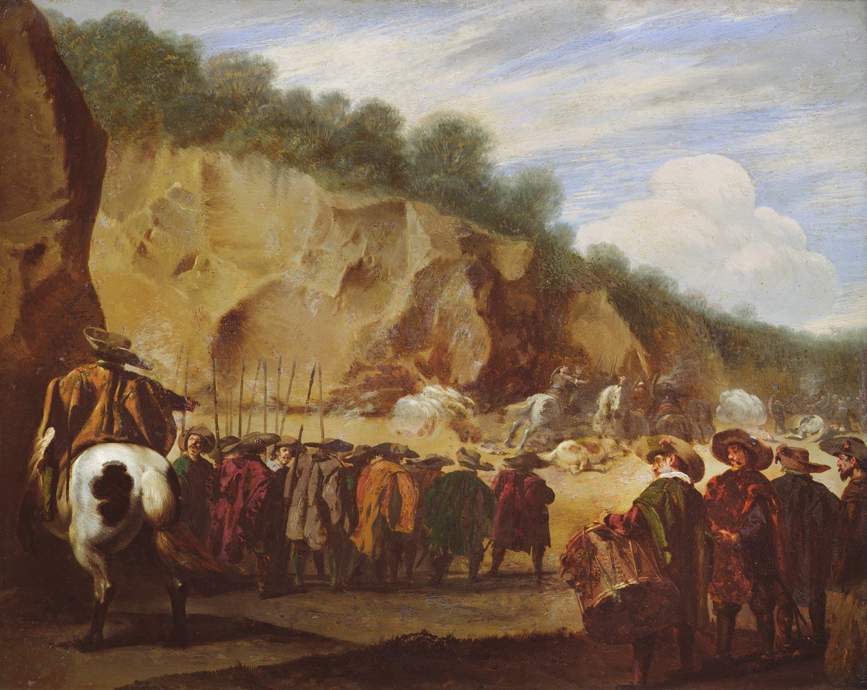 Zasadzka, ok. godz. 1646-56 autorstwa Aniello Falcone