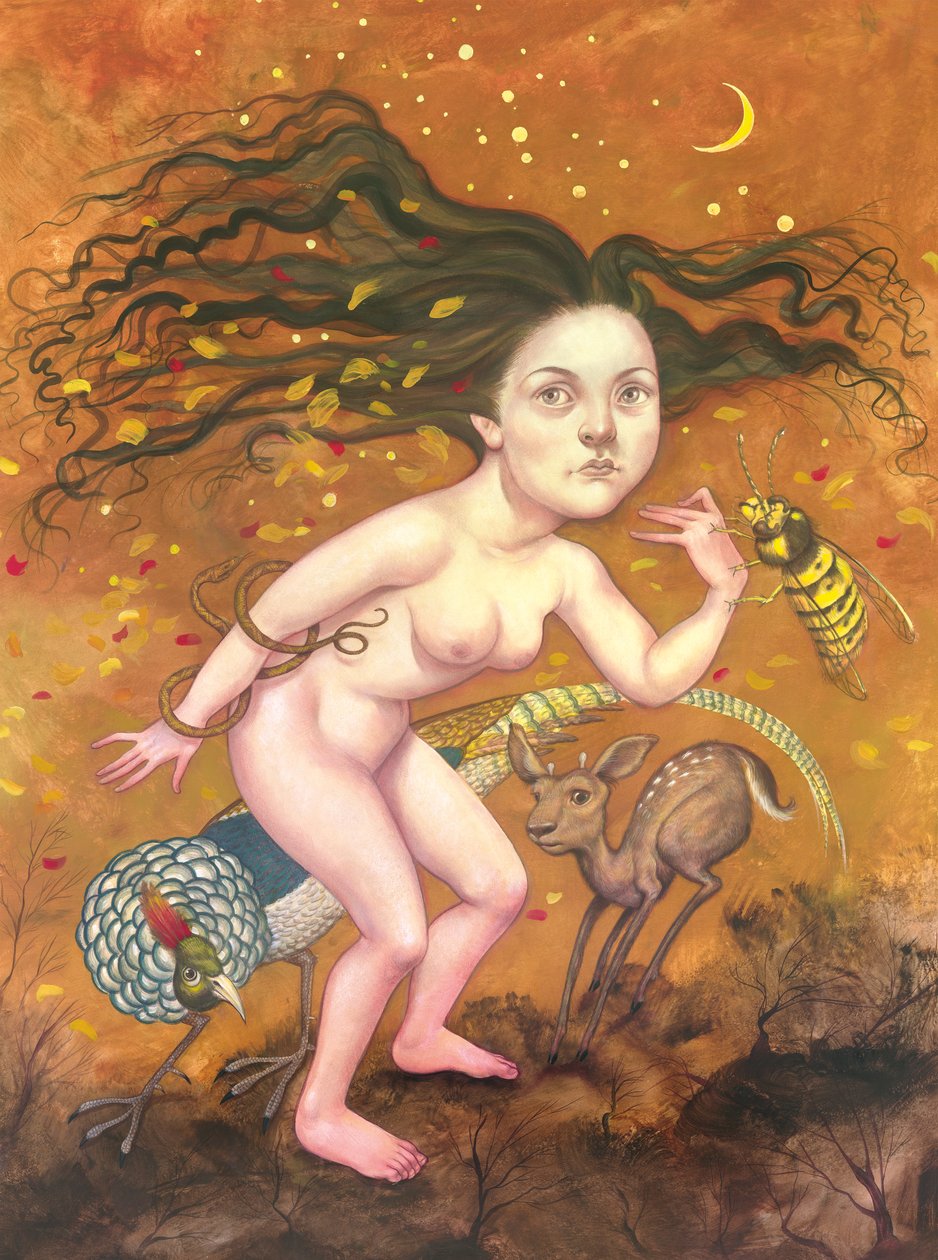 Jesień, 2013 (farba akrylowa na płycie ilustracyjnej) autorstwa Anita Kunz