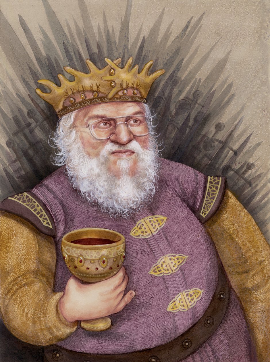 George RR Martin, 2011 (akryl na płycie ilustracyjnej) autorstwa Anita Kunz