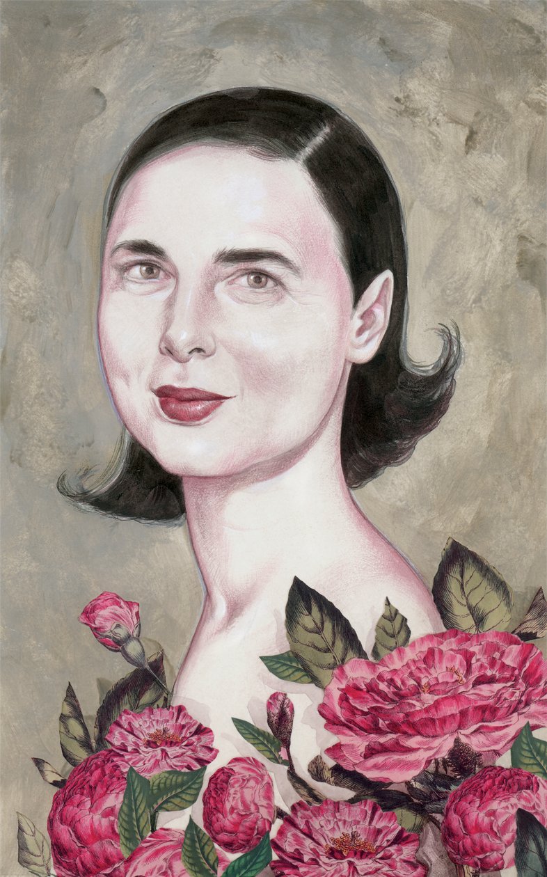 Isabella Rossellini, 2014 (akryl na płycie ilustracyjnej) autorstwa Anita Kunz