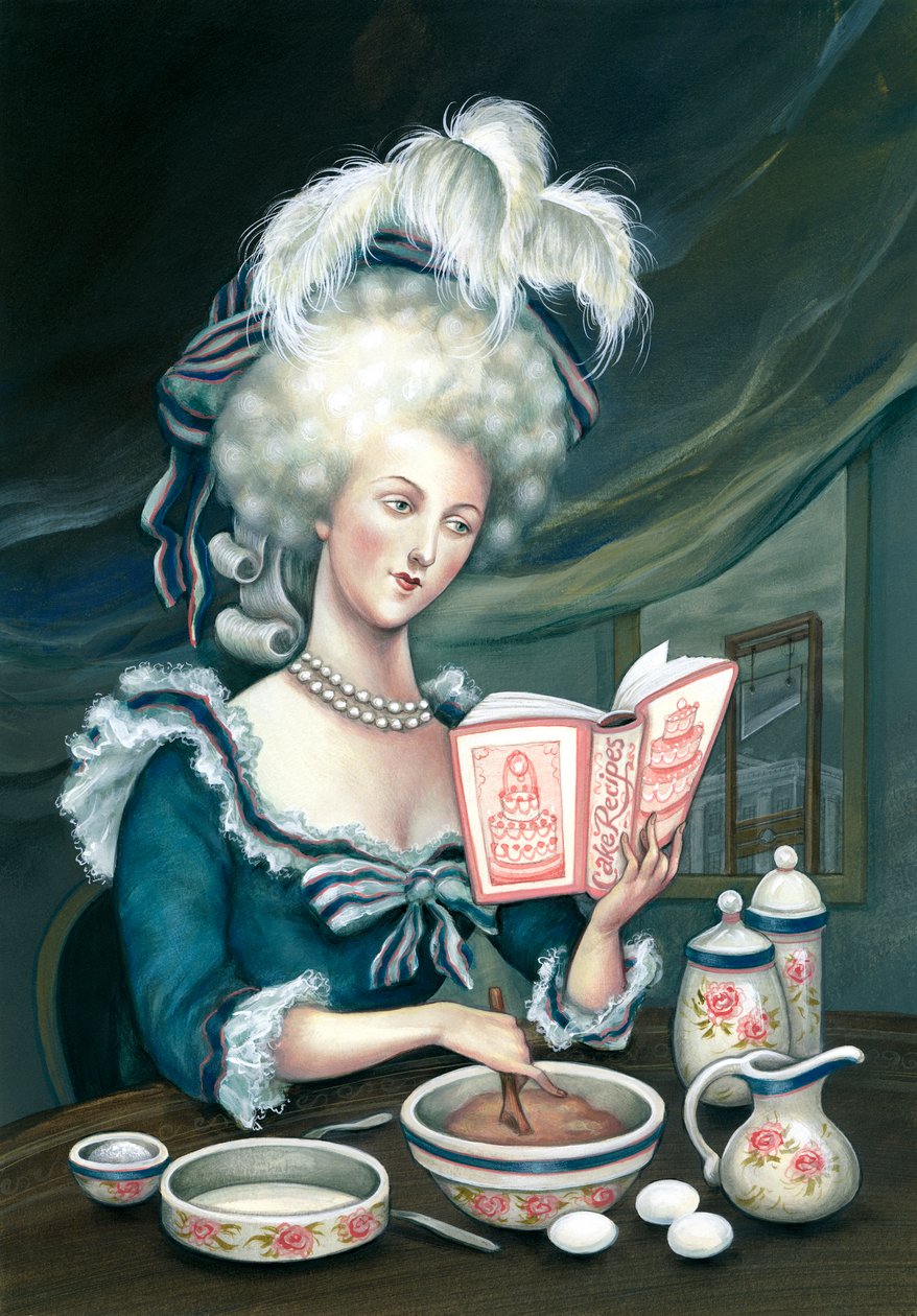 Let them eat cake, 2015 (akryl na płycie ilustracyjnej, niepublikowany) autorstwa Anita Kunz