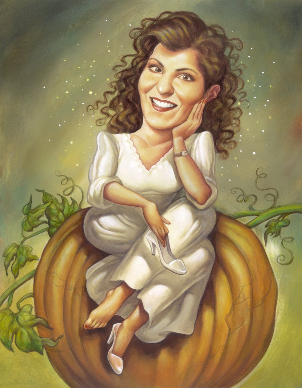 My Big Fat Greek Wedding, 2002 (akryl na płycie ilustracyjnej) autorstwa Anita Kunz