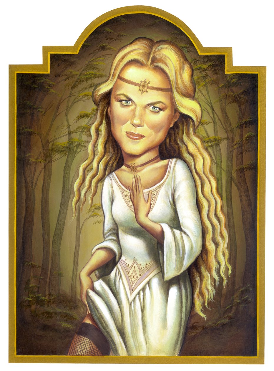 Nicole Kidman, 2002 (akryl na płycie ilustracyjnej) autorstwa Anita Kunz