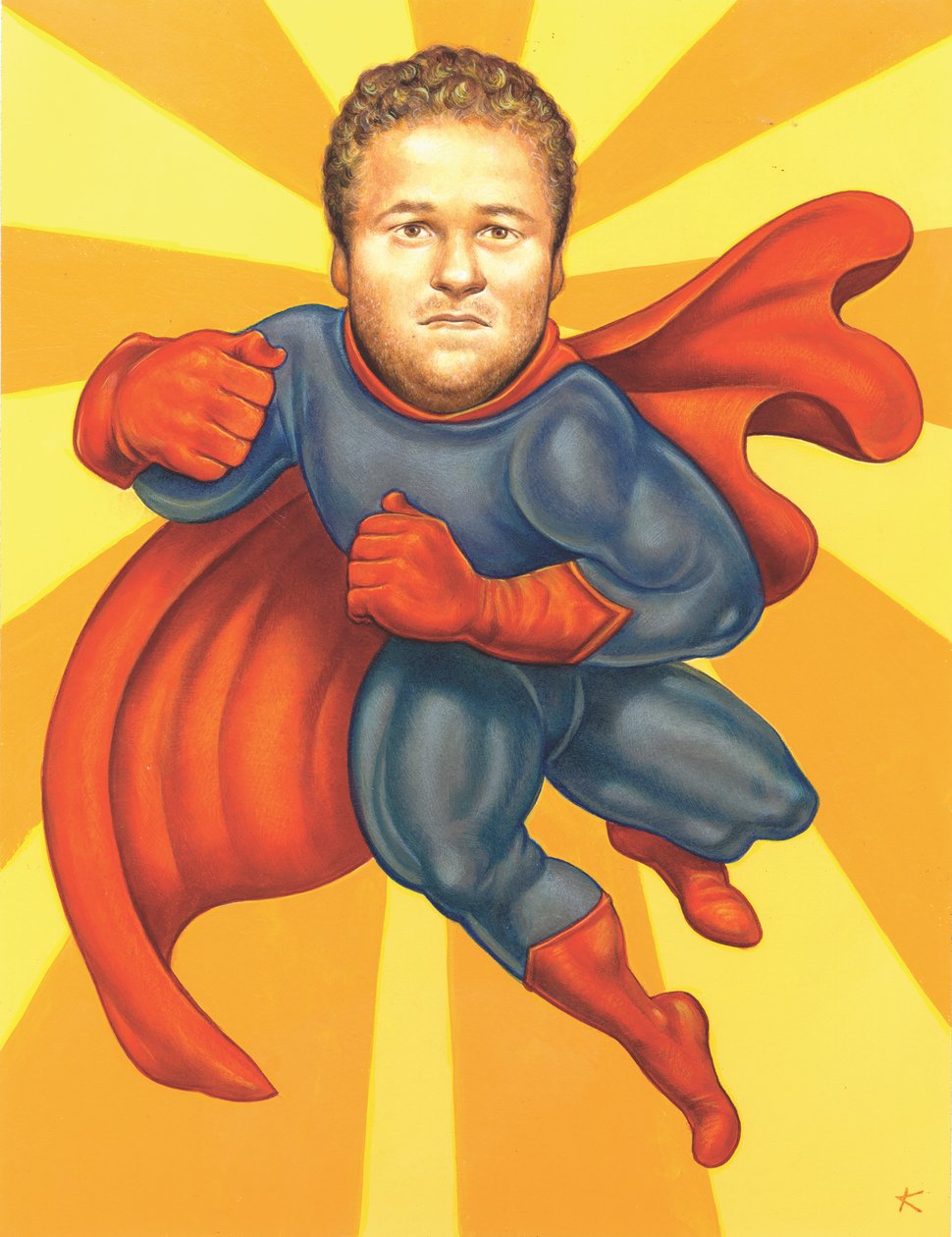 Seth Rogan, 2005 (akryl na płycie ilustracyjnej) autorstwa Anita Kunz