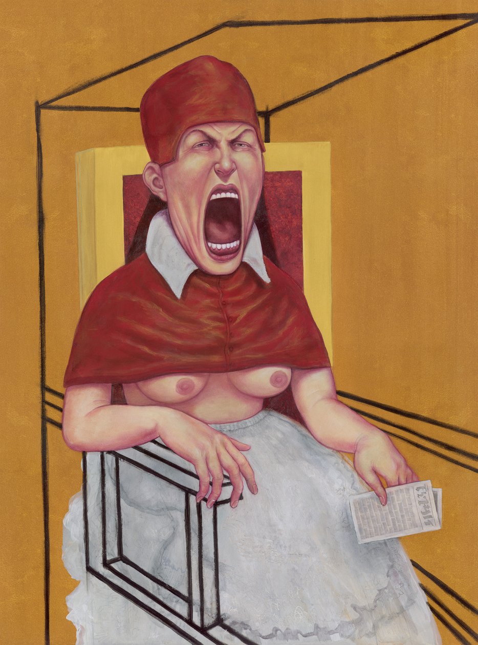 Studium po Innocenta XX, 2016 (farba akrylowa na płycie ilustracyjnej) autorstwa Anita Kunz